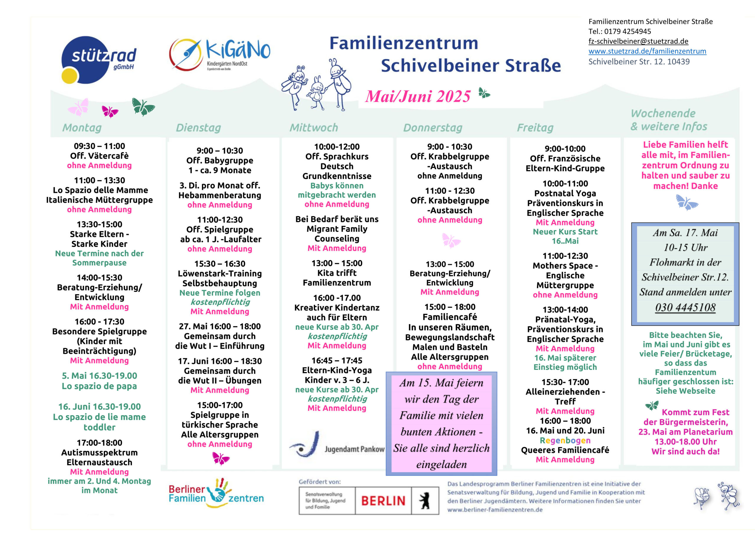 Familienzentrum: Das Programm Mai-Juni 2025