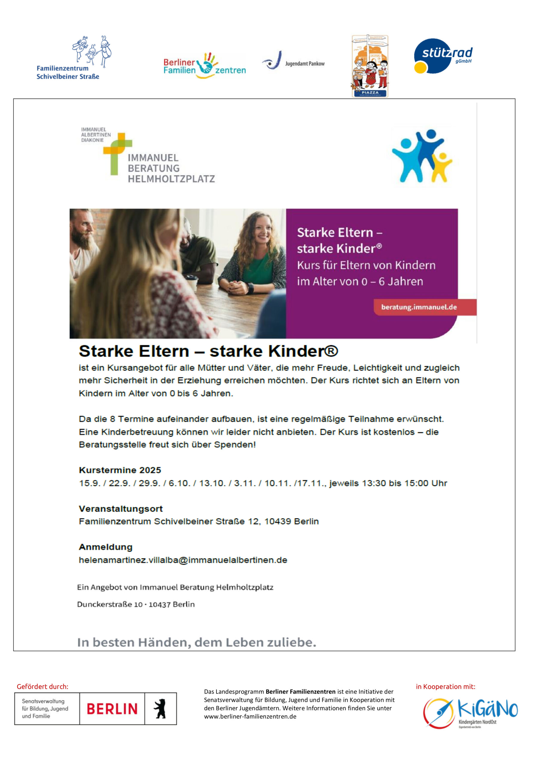 Flyer Starke Eltern Starke Kinder