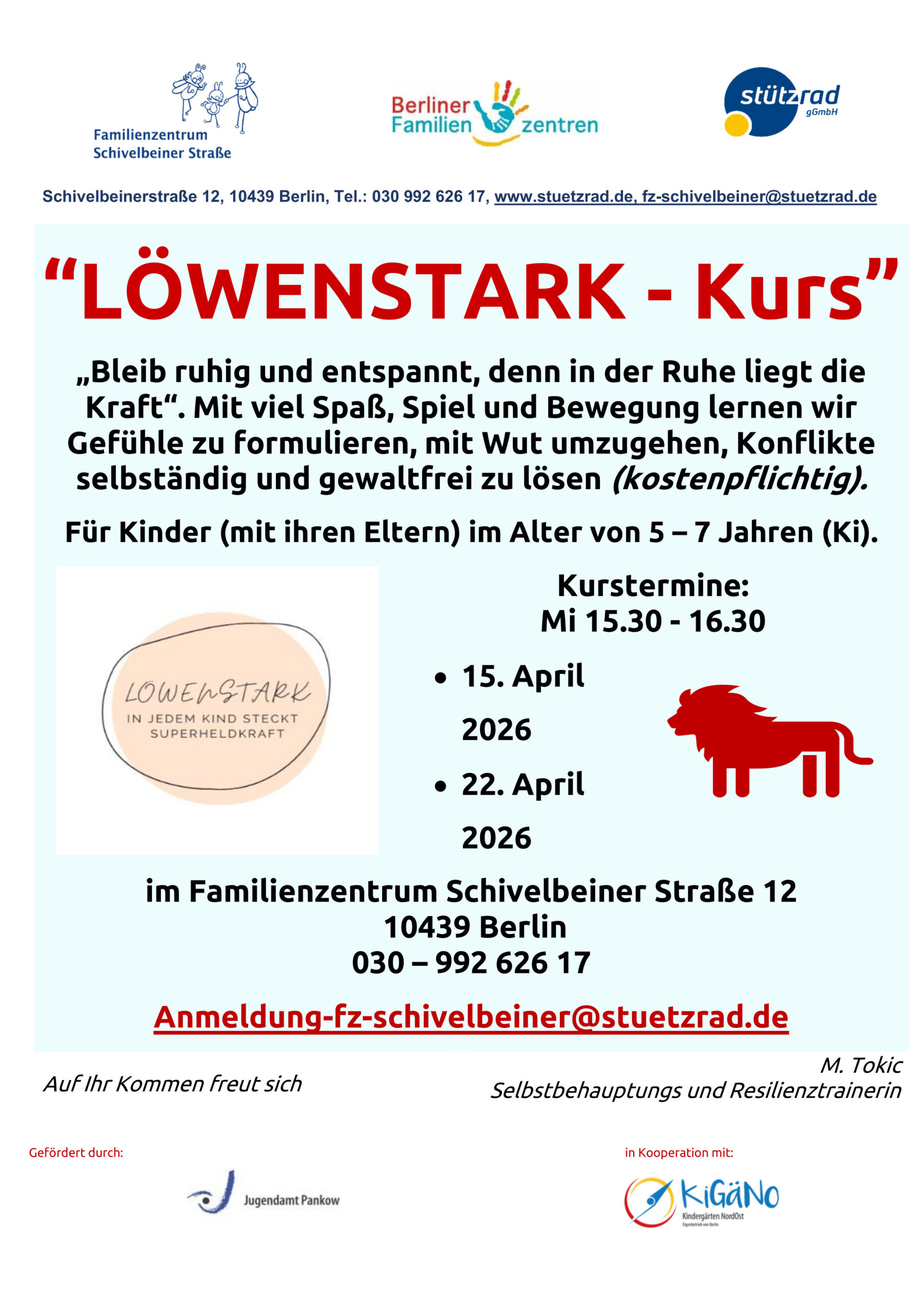 Infos zum Löwenstark-Workshop im Familienzentrum