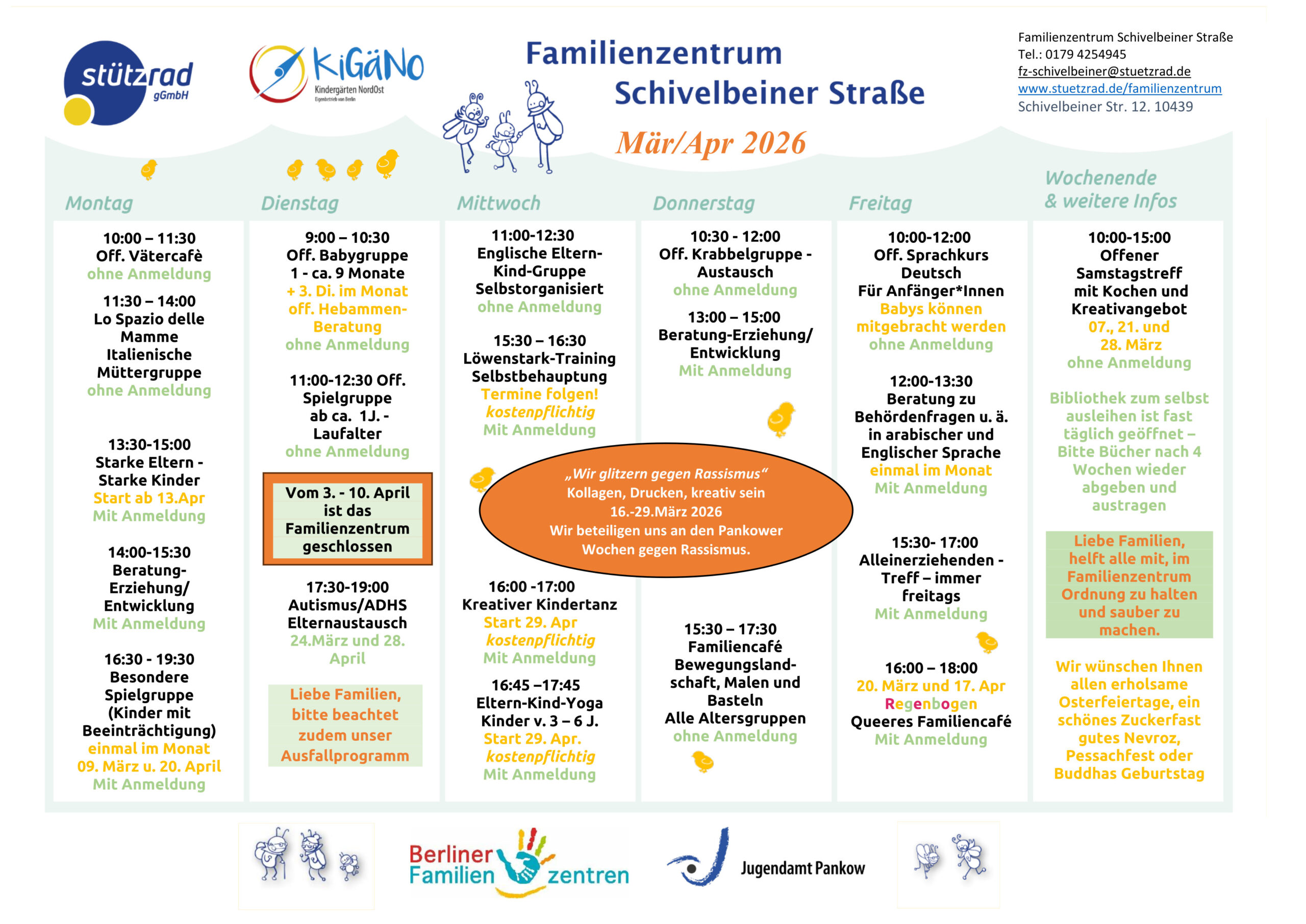 Das Programm des Familienzentrums für April 2026
