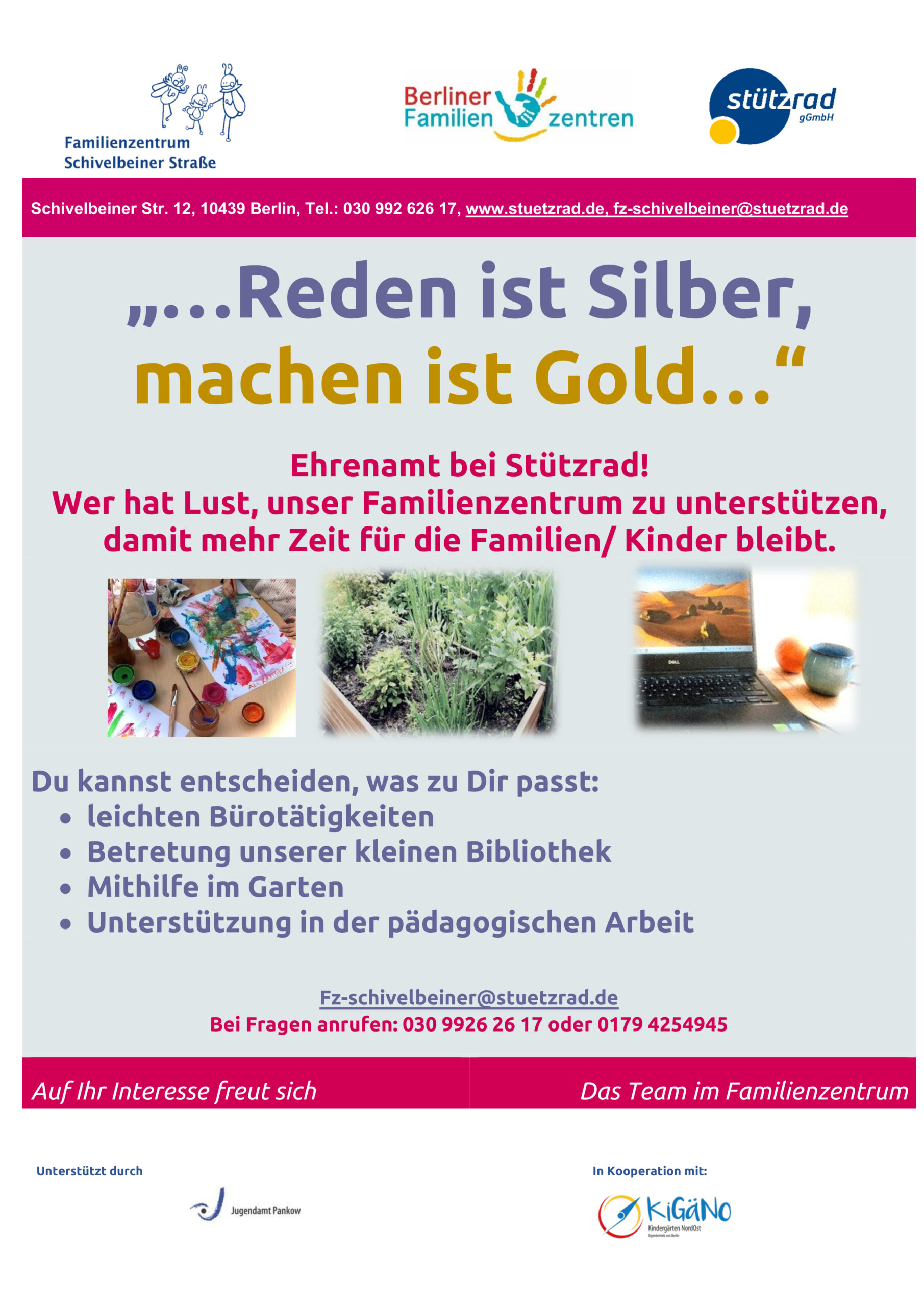 Ehrenamtlich beim Familienzentrum mitwirken